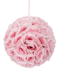 ROSE BALL 9" PINK W/HANGER