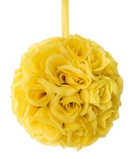 ROSE BALL 7" W/HANGER YELLOW
