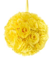 ROSE BALL 11" W/HANGER YELLOW