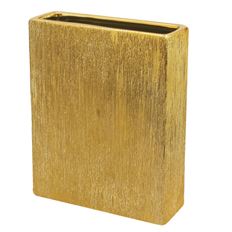 POTTERY 10"H 8X2.5"O ETCH GOLD