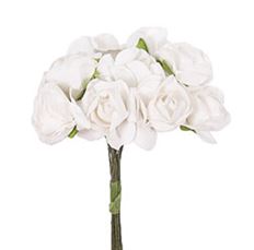 PAPER ROSE BUDS WHITE 144/PK