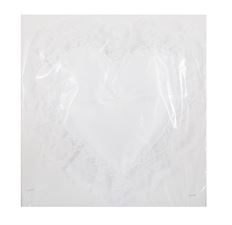 PILLOW SATIN HEART PADDED WHITE