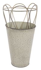 FRENCH VASE 9" WIRE STAND GREY WASH