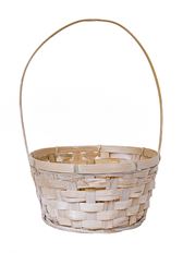 BASKET 8.5" WHITEWASH BAMBOO