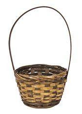 BASKET 6" RATTAN BROWN STAINED