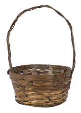 BASKET 8" RATTAN BROWN STAINED