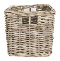 BASKET SQUARE RATTAN 13HX14.5W" GRY