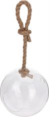 BALL GLASS HANGING 20CM CLEAR