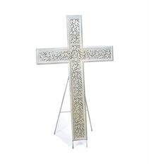 SYMPATHY CROSS WHITE 43"H W/EASEL