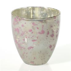 SPLATTER VOTIVE 3.25&quot;X3.5&quot; PINK