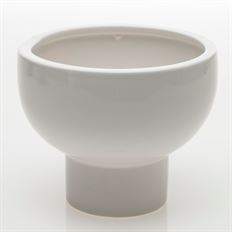 POTTERY 6.5X5.25" WHITE COMPOT