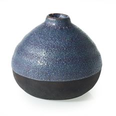 POTTERY BUDVASE 3.5X3" DENIM