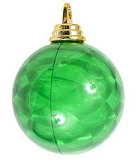 BALL ORN LED FADE DIA 4" GREEN 2/PK