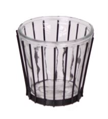 IRON GLASS VASE 4.5" CLEAR