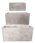 PLANTER RECT CEMENT GRAY SET/3