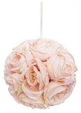 PEONY BALL 8.5"D PEACH W/HANGER