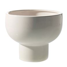 POTTERY  COMPOTE 8X6.5" WHT