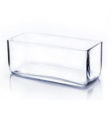 VASE RECTANGLE 4"H 4X10"O CLEAR