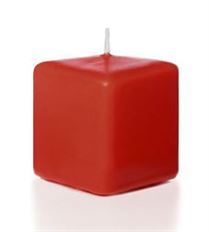 CANDLE PILLAR RED SQ 2.75X3"