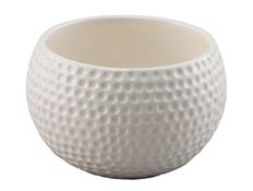 POTTERY GOLF BALL CERAMIC 4.25" WH