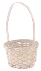 BASKET 6.5" WHITEWASH BAMBOO