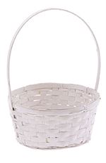 BASKET 8" WHITE W HANDLE EACH