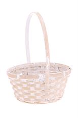 BASKET 6" WHITEWASH OVAL EACH