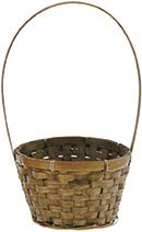BASKET 5" STAIN W/HANDLE