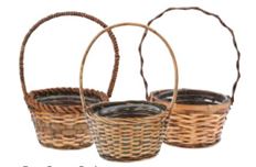 BASKET 10" ROUND STAIN ASSORTED