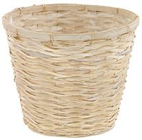 POTCOVER 6" WHITEWASH RATTAN