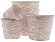 POTCOVER 8" WHITEWASH RATTAN
