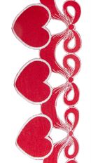 HEART RIBBON 4" 5YD RED/WHT