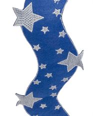 STAR RIBBON 4&quot; BLUE WHITE 5YD