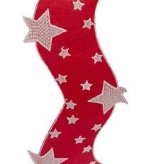 STAR RIBBON 4&quot; RED WHITE 5YD