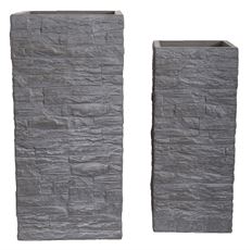 PLANTER TALL CLAY BRICK SET/2