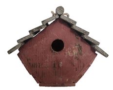 SHORT BIRDHOUSE ORNAMENT RED