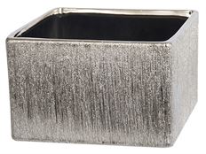 POTTERY 4"H 6X6"O ETCHED SILV