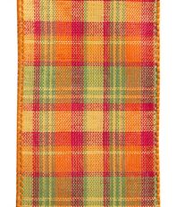 RIBBON PLAID CIDER 40 ORANGE 50YD