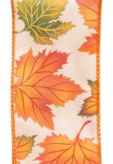 RIBBON LEAFLETS 2.5" IVORY 5OYD