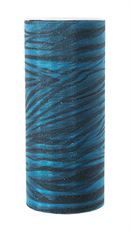 ORGANZA ZEBRA SPKL 6" TURQ 25/YD