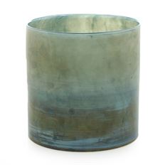 GLASS THAMES POT 7.75"X7.75" BLUE