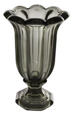 GLASS FOOTED VASE 22CM GRAY