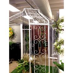 GAZEBO IRON 106"X69" ANTQ WHITE