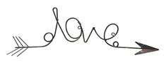 METAL ARROW LOVE SIGN 25x8"