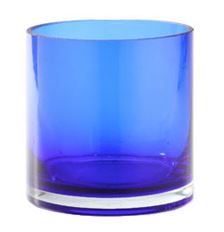 GLASS CYLINDER 6"X6" COLBALT BLUE