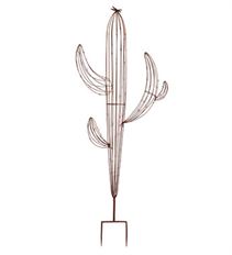 METAL CACTUS STAKE RUST