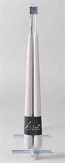 TAPER CANDLE METAL 30CM SILVER X2