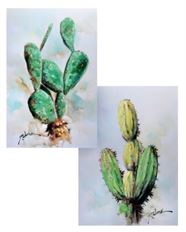 CANVAS CACTUS PAINTING 19"X27" GR