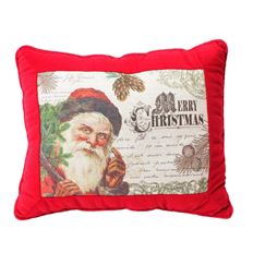 PILLOW SANTA 13"X16" RED