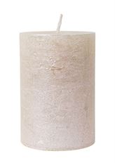 PILLAR CANDLE METAL 10CM PEARL